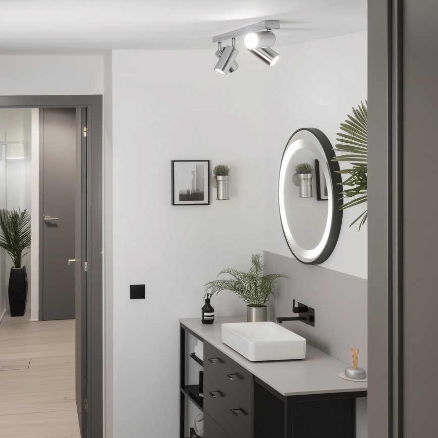 Brilagi - Spotlampe til badeværelse SELE 4xGU10/30W/230V IP44 skinnende krom