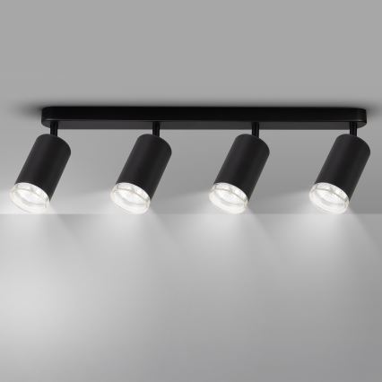 Brilagi - Spotlampe til badeværelse SELE 4xGU10/30W/230V IP44 sort