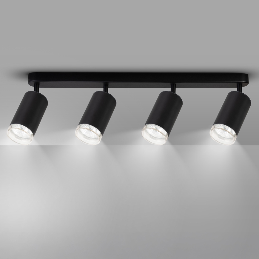 Brilagi - Spotlampe til badeværelse SELE 4xGU10/30W/230V IP44 sort