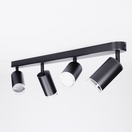 Brilagi - Spotlampe til badeværelse SELE 4xGU10/30W/230V IP44 sort
