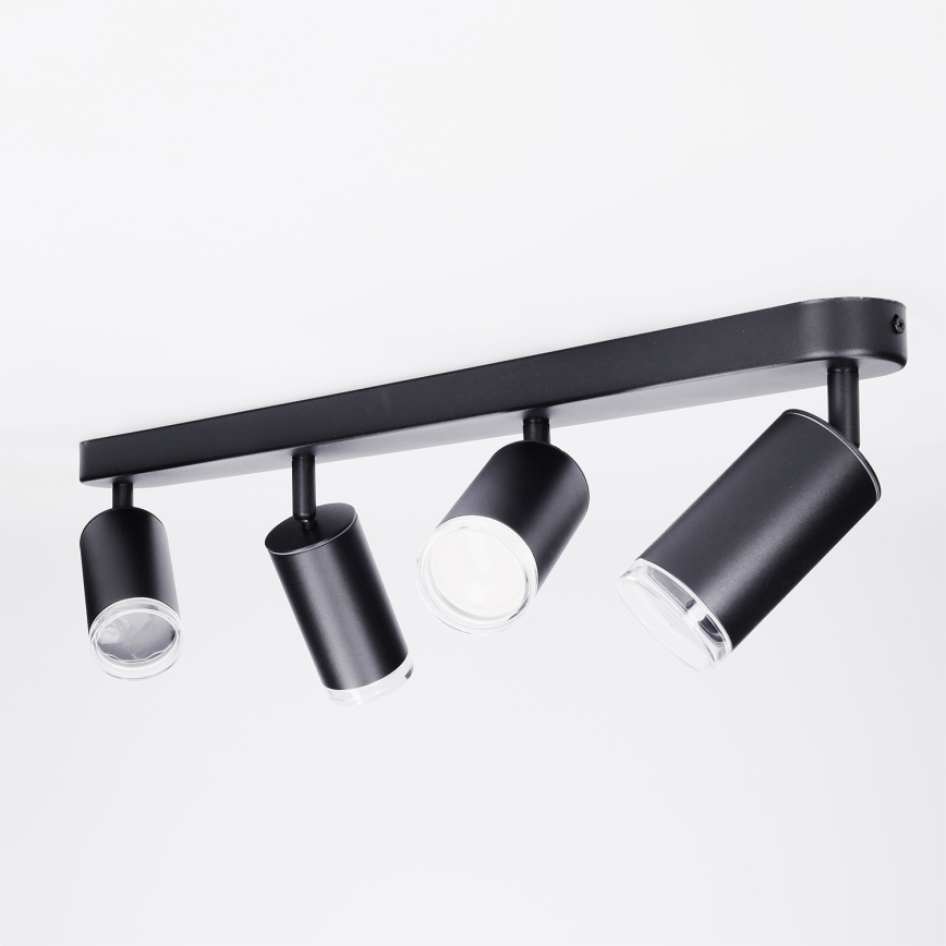 Brilagi - Spotlampe til badeværelse SELE 4xGU10/30W/230V IP44 sort