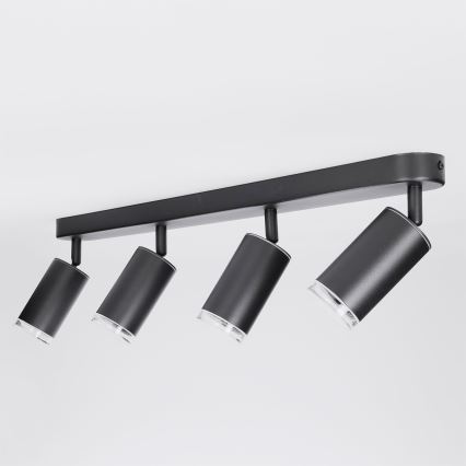 Brilagi - Spotlampe til badeværelse SELE 4xGU10/30W/230V IP44 sort