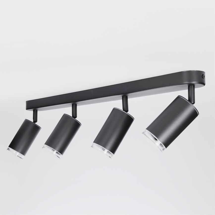 Brilagi - Spotlampe til badeværelse SELE 4xGU10/30W/230V IP44 sort