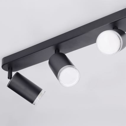 Brilagi - Spotlampe til badeværelse SELE 4xGU10/30W/230V IP44 sort