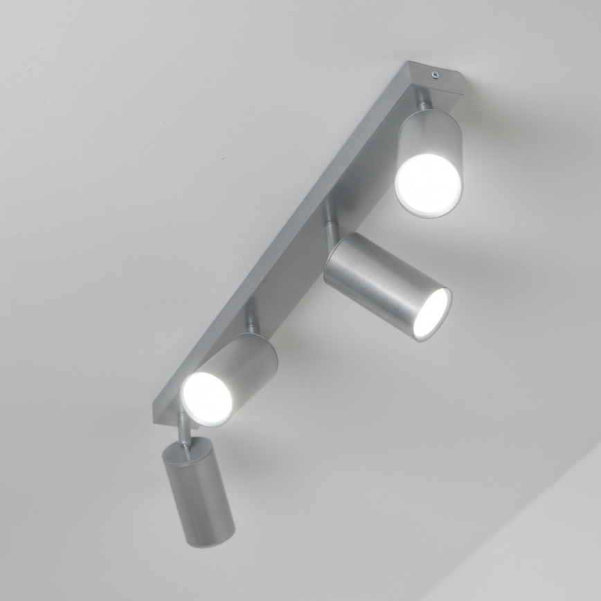 Brilagi - Spotlampe til badeværelse SELE 4xGU10/30W/230V IP44 sølvfarvet