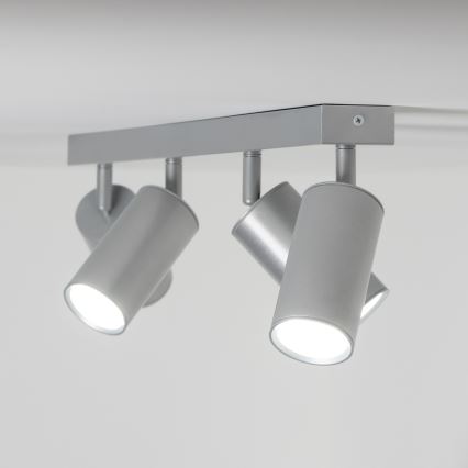 Brilagi - Spotlampe til badeværelse SELE 4xGU10/30W/230V IP44 sølvfarvet