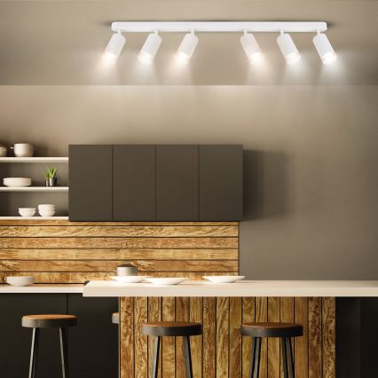 Brilagi - Spotlampe til badeværelse SELE 6xGU10/30W/230V IP44 hvid