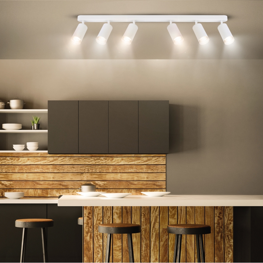 Brilagi - Spotlampe til badeværelse SELE 6xGU10/30W/230V IP44 hvid