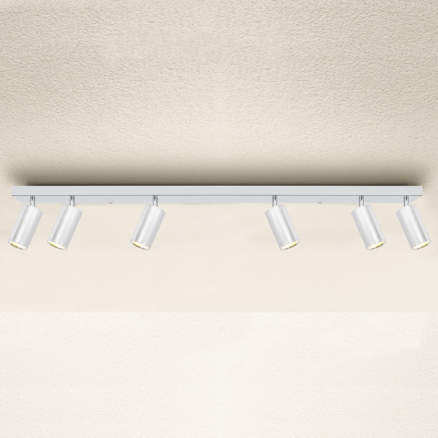 Brilagi - Spotlampe til badeværelse SELE 6xGU10/30W/230V IP44 skinnende krom