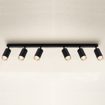 Brilagi - Spotlampe til badeværelse SELE 6xGU10/30W/230V IP44 sort