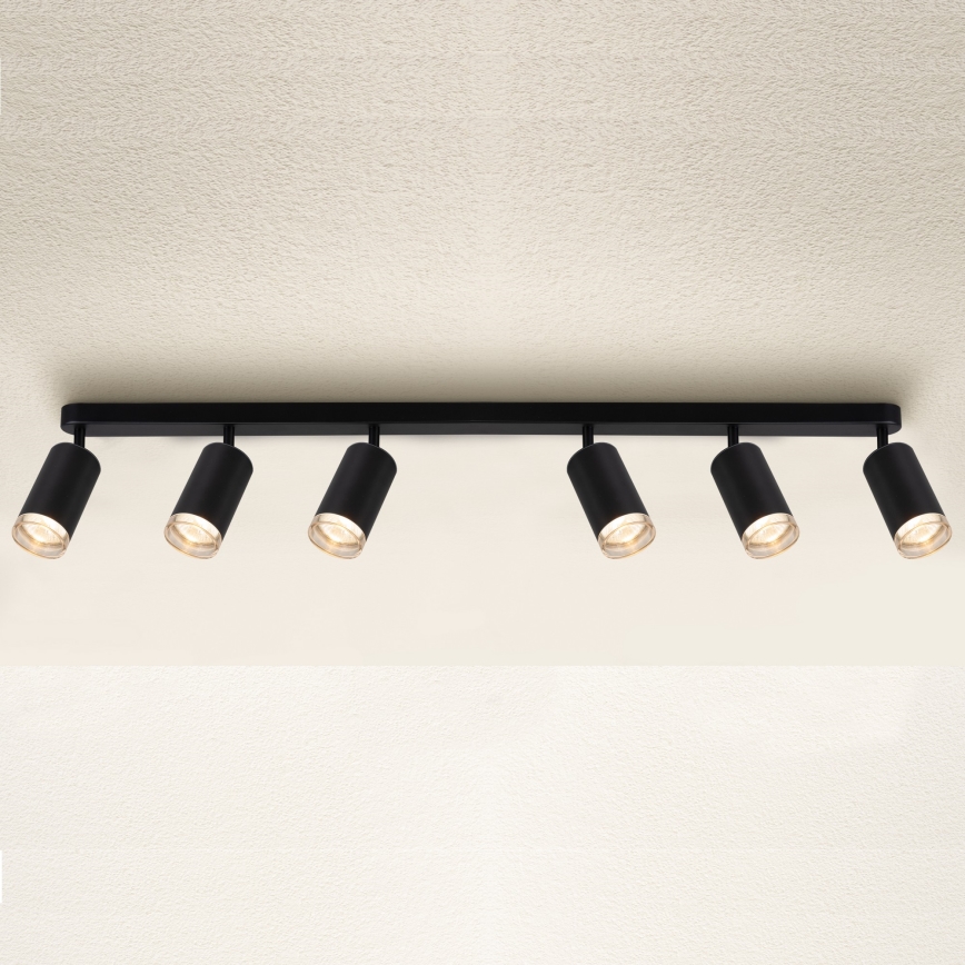 Brilagi - Spotlampe til badeværelse SELE 6xGU10/30W/230V IP44 sort