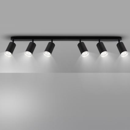 Brilagi - Spotlampe til badeværelse SELE 6xGU10/30W/230V IP44 sort