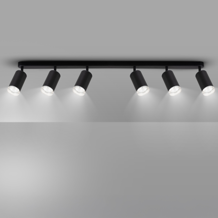 Brilagi - Spotlampe til badeværelse SELE 6xGU10/30W/230V IP44 sort