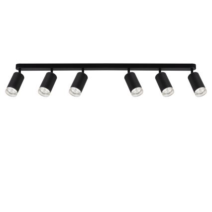 Brilagi - Spotlampe til badeværelse SELE 6xGU10/30W/230V IP44 sort