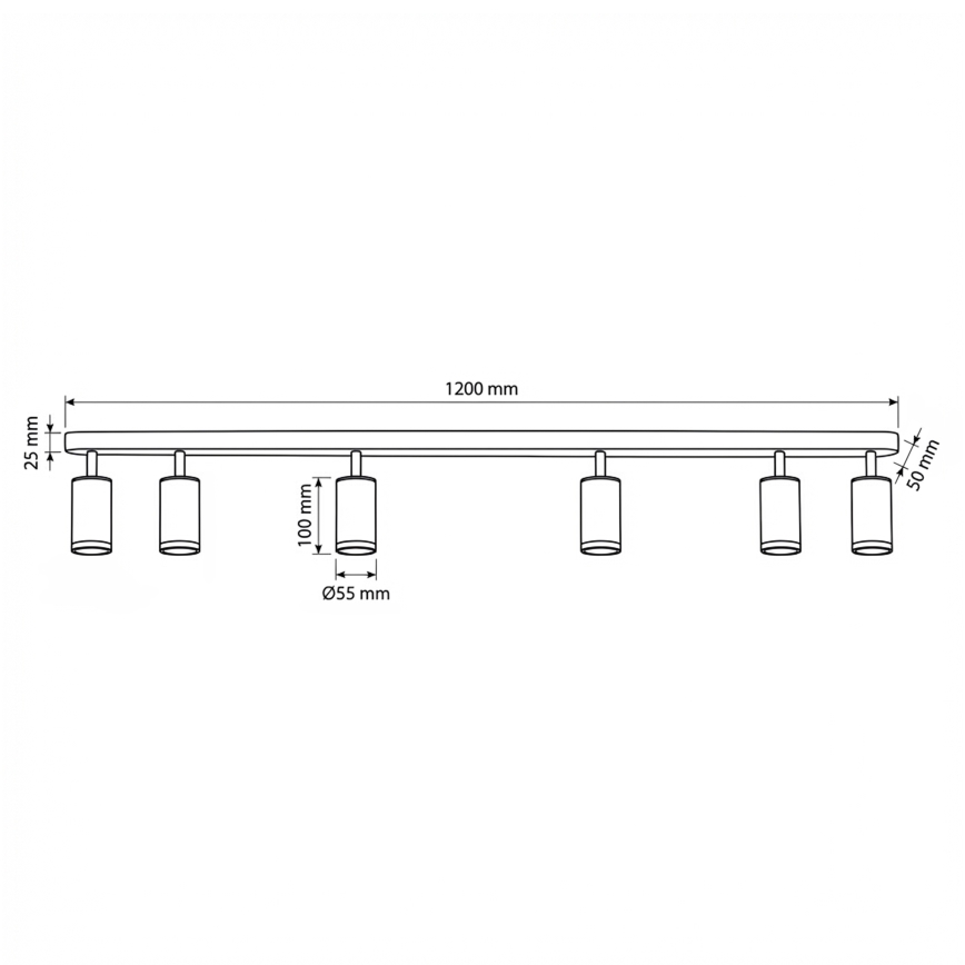 Brilagi - Spotlampe til badeværelse SELE 6xGU10/30W/230V IP44 sort