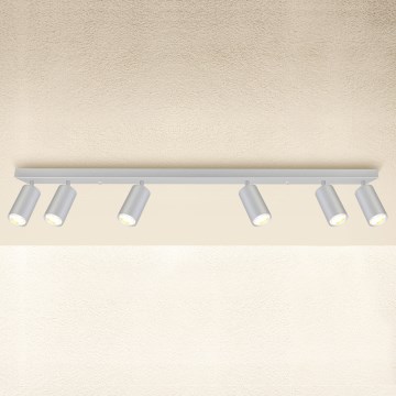 Brilagi - Spotlampe til badeværelse SELE 6xGU10/30W/230V IP44 sølvfarvet