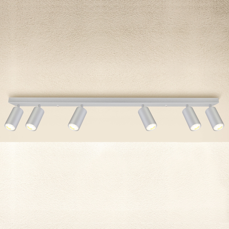 Brilagi - Spotlampe til badeværelse SELE 6xGU10/30W/230V IP44 sølvfarvet