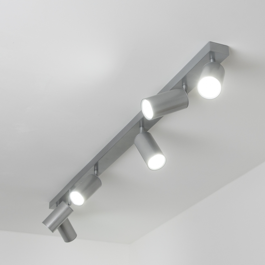 Brilagi - Spotlampe til badeværelse SELE 6xGU10/30W/230V IP44 sølvfarvet
