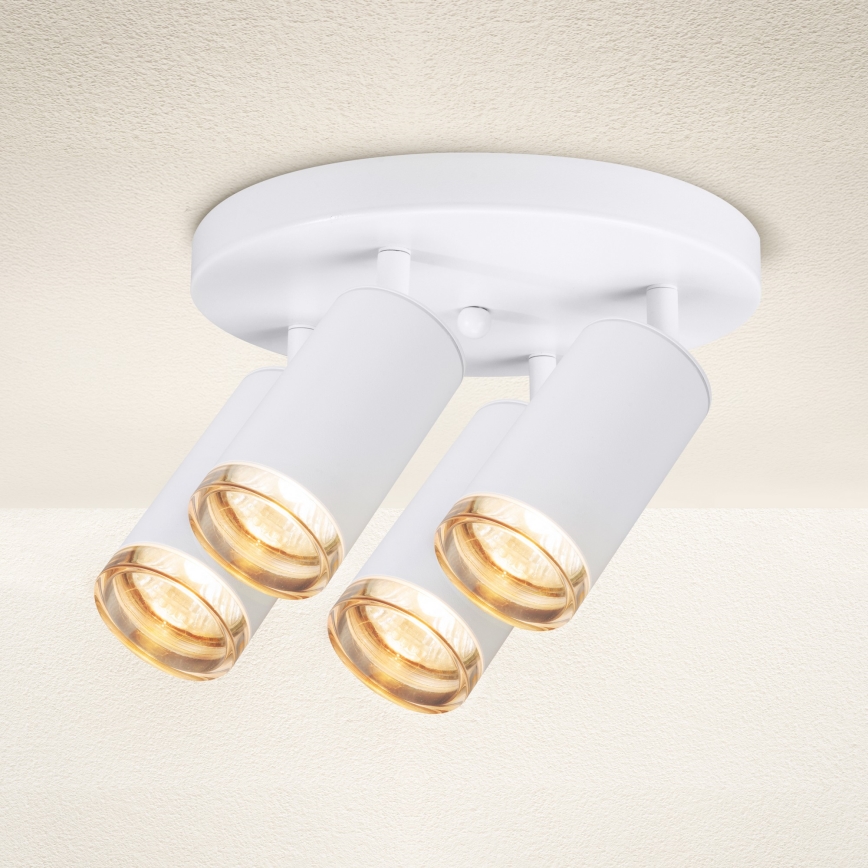 Brilagi - Spotlampe til badeværelse SELE AQUA 4xGU10/30W/230V IP44 hvid