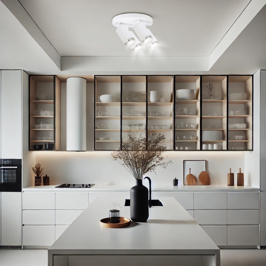 Brilagi - Spotlampe til badeværelse SELE AQUA 4xGU10/30W/230V IP44 hvid