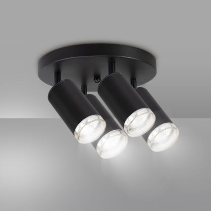 Brilagi - Spotlampe til badeværelse SELE AQUA 4xGU10/30W/230V IP44 sort