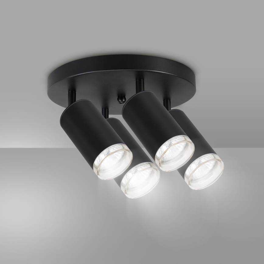 Brilagi - Spotlampe til badeværelse SELE AQUA 4xGU10/30W/230V IP44 sort
