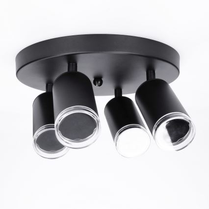 Brilagi - Spotlampe til badeværelse SELE AQUA 4xGU10/30W/230V IP44 sort