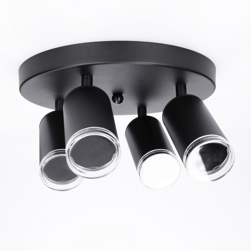 Brilagi - Spotlampe til badeværelse SELE AQUA 4xGU10/30W/230V IP44 sort