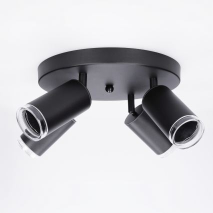 Brilagi - Spotlampe til badeværelse SELE AQUA 4xGU10/30W/230V IP44 sort