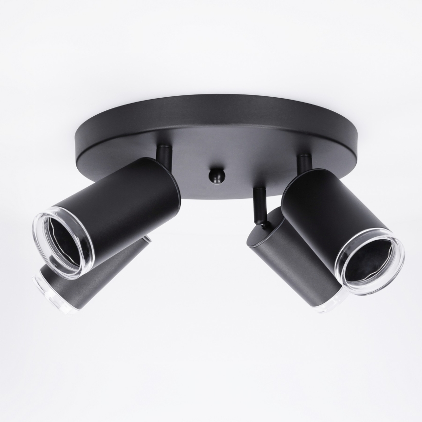 Brilagi - Spotlampe til badeværelse SELE AQUA 4xGU10/30W/230V IP44 sort