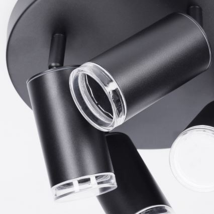 Brilagi - Spotlampe til badeværelse SELE AQUA 4xGU10/30W/230V IP44 sort