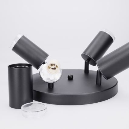 Brilagi - Spotlampe til badeværelse SELE AQUA 4xGU10/30W/230V IP44 sort