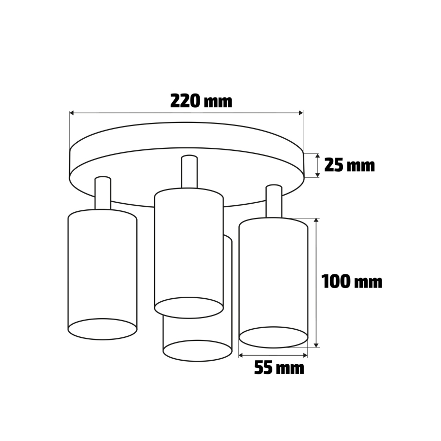 Brilagi - Spotlampe til badeværelse SELE AQUA 4xGU10/30W/230V IP44 sort