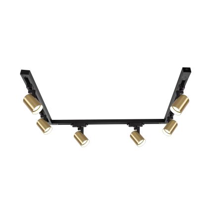 Brilagi - Spotlampe til HUSKY skinnesystem 6xGU10/10W/230V sort/guld