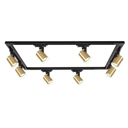 Brilagi - Spotlampe til skinnesystem HUSKY 8xGU10/10W/230V sort/guld