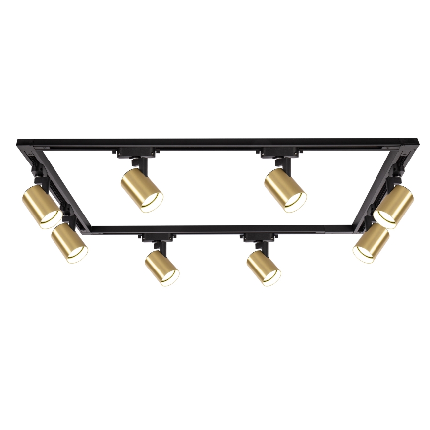 Brilagi - Spotlampe til skinnesystem HUSKY 8xGU10/10W/230V sort/guld