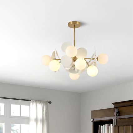 Brilagi - Stangpendel BALMO 8xG9/9W/230V Ø 60 cm guld/hvid