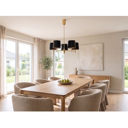 Brilagi - Stangpendel MONTE 5xE27/60W/230V sort/guld