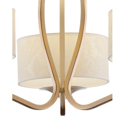 Brilagi - Stangpendel SAPHIRE 3xE27/15W/230V Ø 66 cm creme/guld/patina
