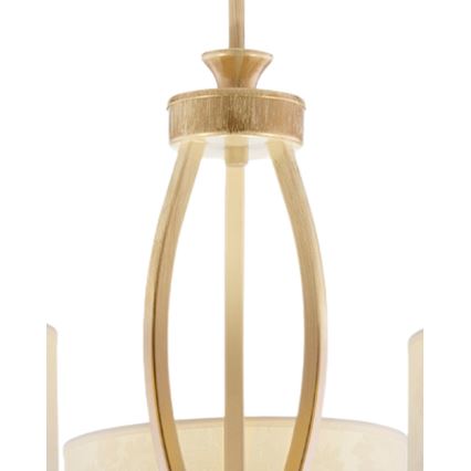 Brilagi - Stangpendel SAPHIRE 3xE27/15W/230V Ø 66 cm creme/guld/patina