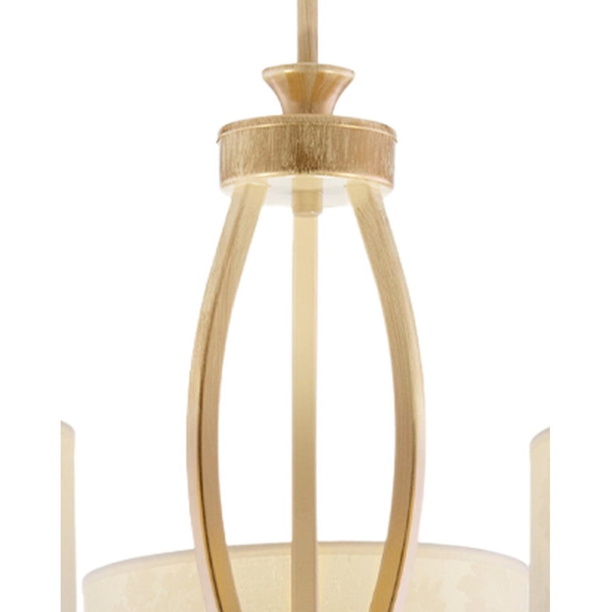 Brilagi - Stangpendel SAPHIRE 3xE27/15W/230V Ø 66 cm creme/guld/patina
