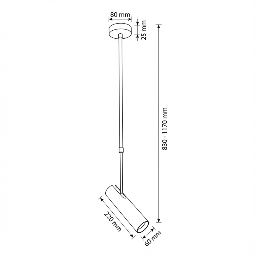 Brilagi - Stangpendel SELE 1xGU10/30W/230V sort