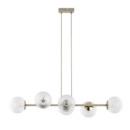 Brilagi - STELLA lysekrone på wire 6xE27/60W/230V beige/guld