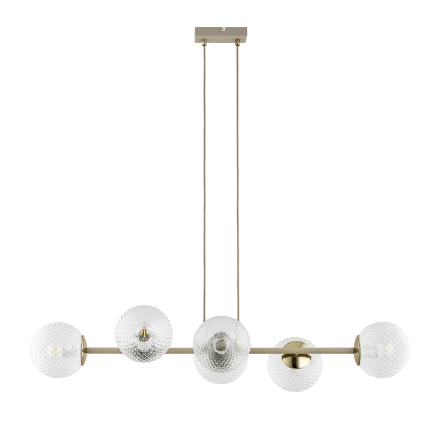Brilagi - STELLA lysekrone på wire 6xE27/60W/230V beige/guld
