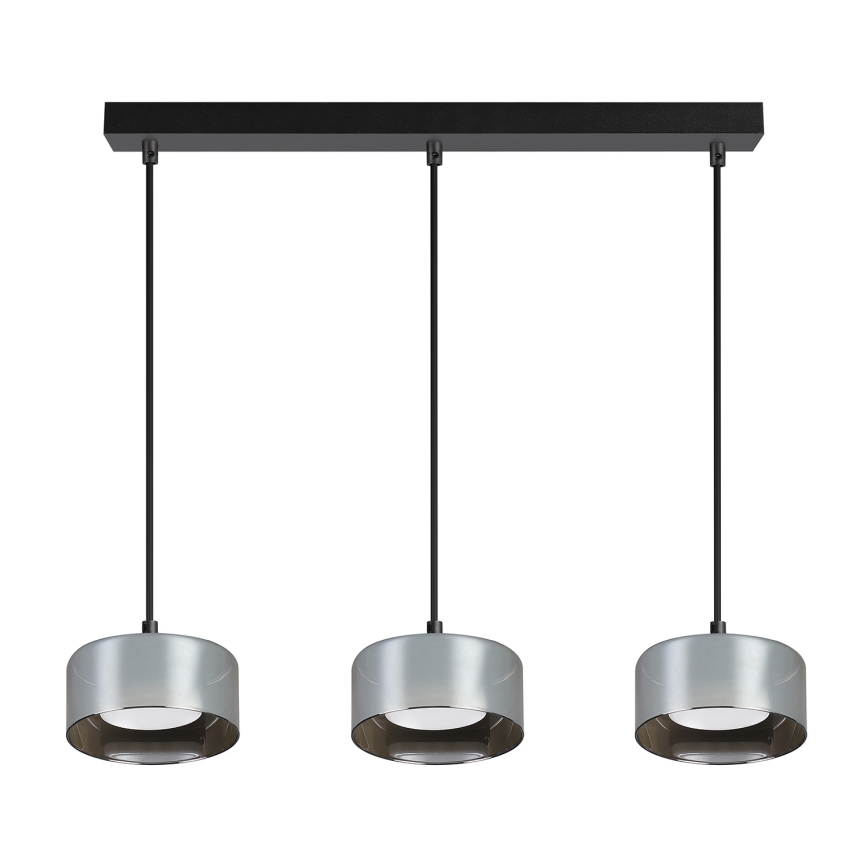 Brilagi - Suspensionslampe med wire AURA LUX 3xGX53/30W/230V sort/røgfarvet