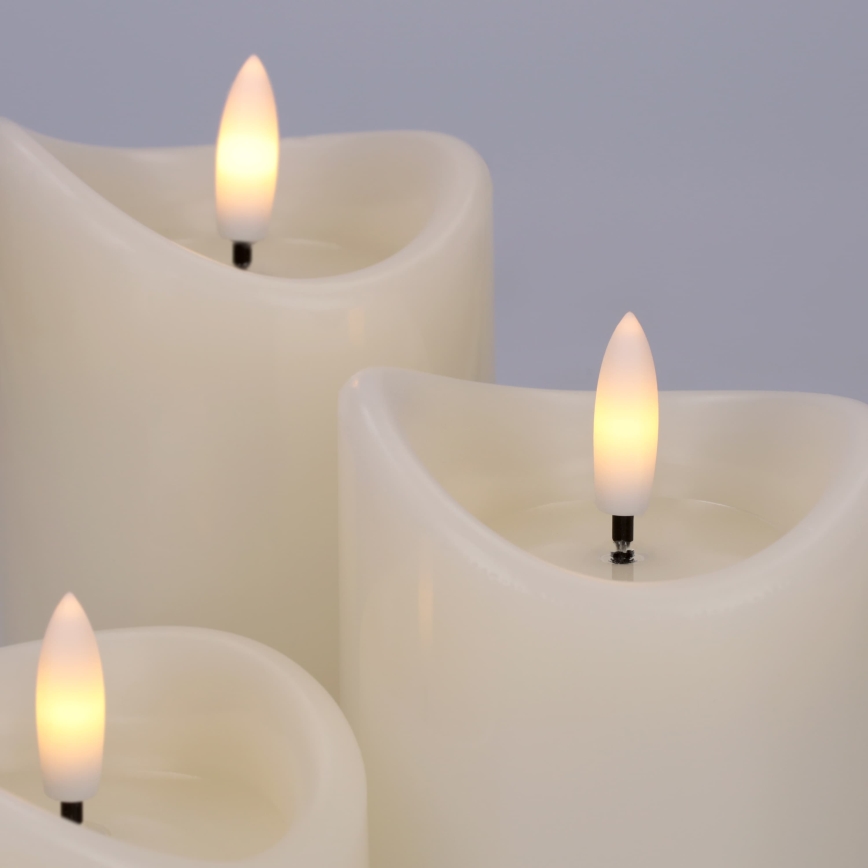 BRILAGI - SÆT 3x LED-stearinlys LED/2xAAA cremefarvet