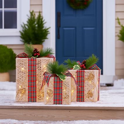 Brilagi - Sæt med 3 LED udendørs juledekorationer LED/230V IP44 gaver