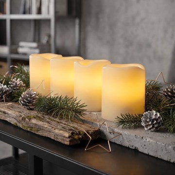BRILAGI - Sæt med 4 LED-stearinlys LED/1xCR2032, cremefarvet