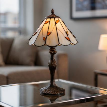 Brilagi - Tiffany-bordlampe FOLIA 1xE27/60W/230V