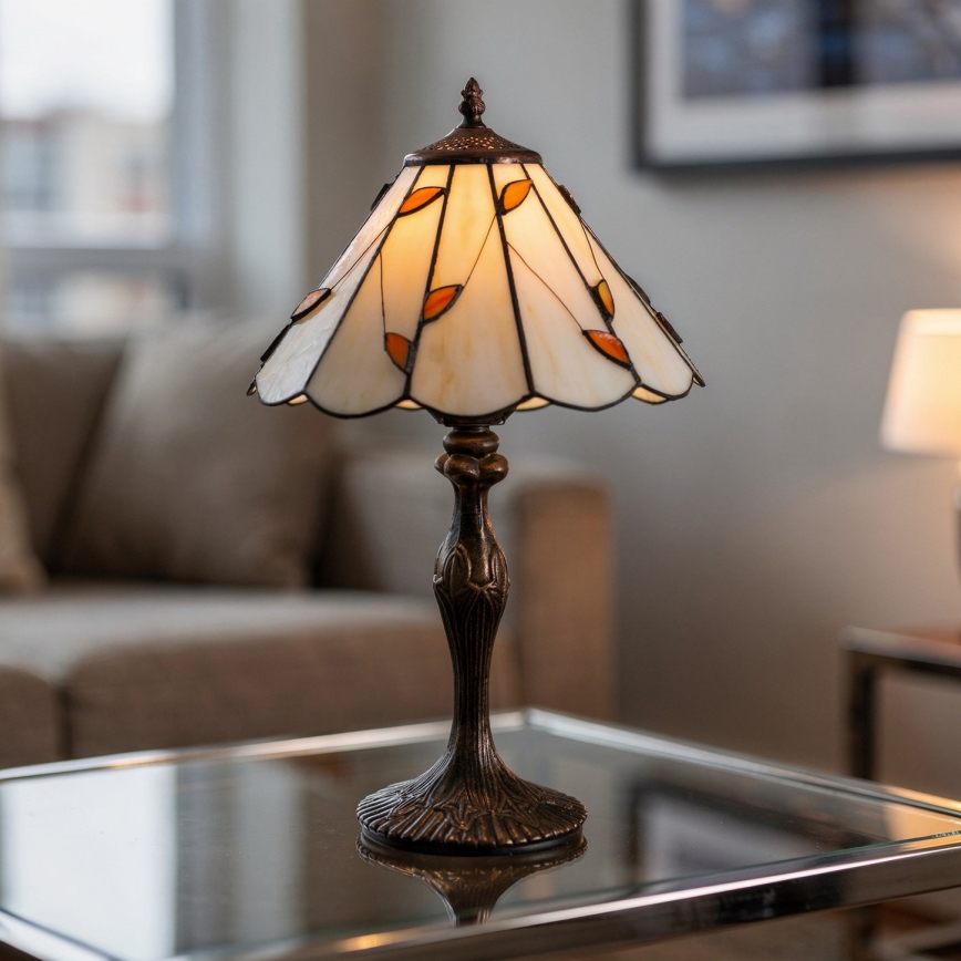 Brilagi - Tiffany-bordlampe FOLIA 1xE27/60W/230V